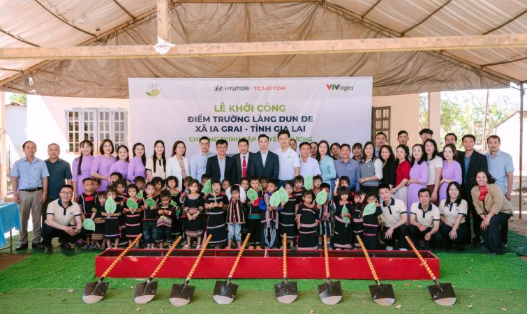 Hyundai Thành Công Việt Nam cùng Cặp lá yêu thương khởi công điểm trường Làng Dun De tại Gia Lai